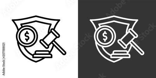 Schilderij op canvas Bail Black And White Multiple Style Icon Set Collection Pack Vector Illustration