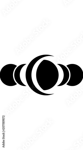 Abstract Lunar Phases Icon, Celestial Cycle Symbol