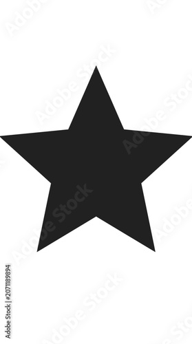 Black Five Pointed Star Icon on White Background
