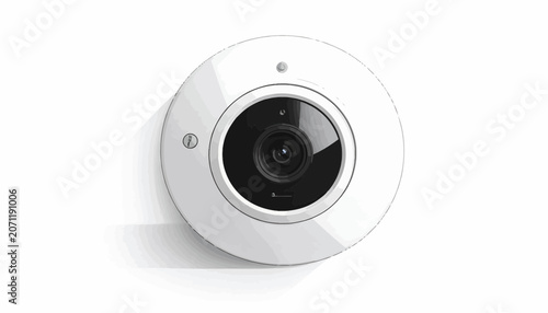 Tableau sur toile White security camera closeup view.