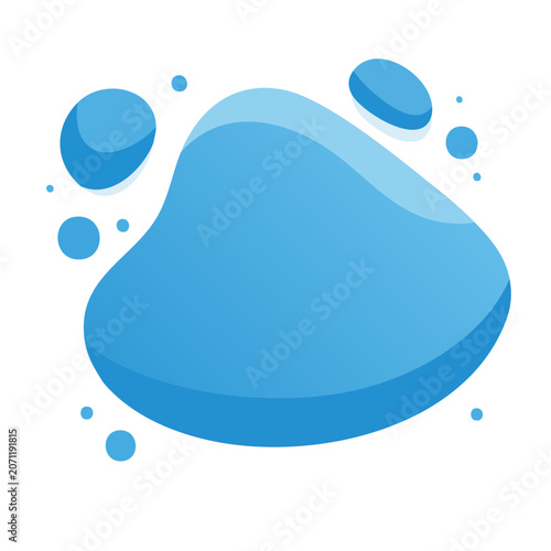 Blue water droplet splash vector illustration