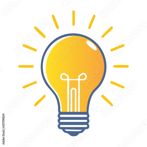 Bright idea light bulb icon