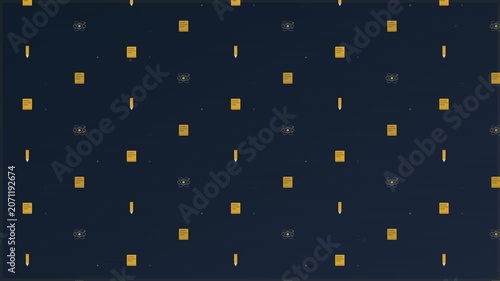 Modern Education Learning Icons Floating Grid Background