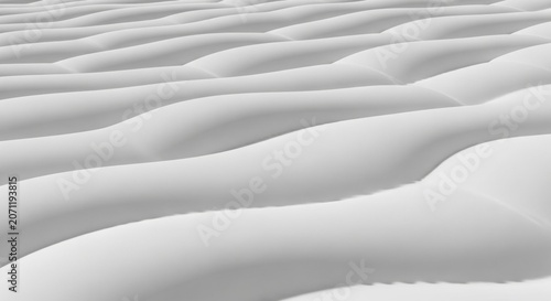 Close up of high fashion white quilted fabric with raised padded wave patterns and soft 3D texture