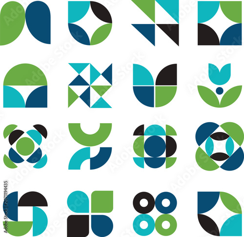 Geometric Abstract Shapes Elements Collection
