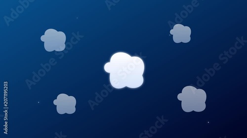 modern cloud computing network server vector animation