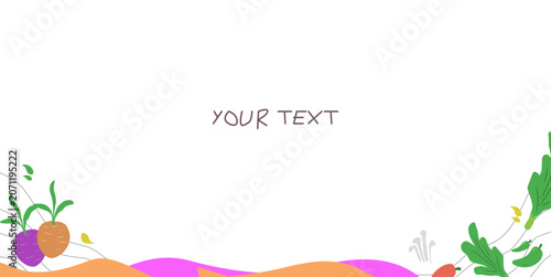 Vegetable day theme template, healthy food day, background with empty area for text