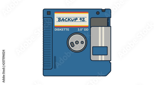 Retro 3.5 inch floppy diskette labeled 