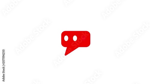 glowing chat bubble with typing dots message icon animation on black background