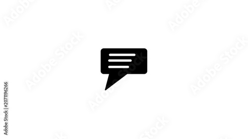 text message animated outline icon on black background