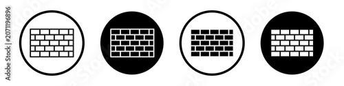 Bild auf Leinwand Brickwork icon collection in black and white filled and outlined style for web