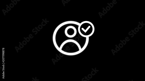 Minimalist icon of a person animation on a black background