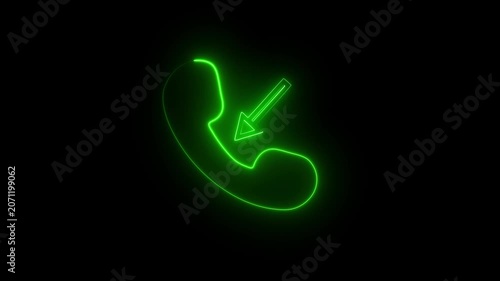neon Outgoing call phone icon animation
