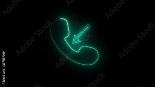 neon Outgoing call phone icon animation