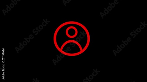 Minimalist icon of a person animation on a black background