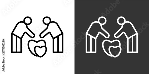 Tableau sur toile Civility Black And White Multiple Style Icon Set Collection Pack Vector Illustra