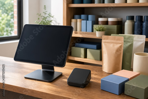 小売店のタブレット型レジ