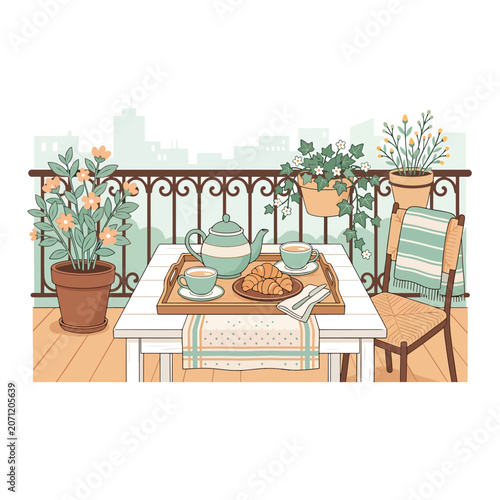 Breakfast on a Balcony Table Setting.