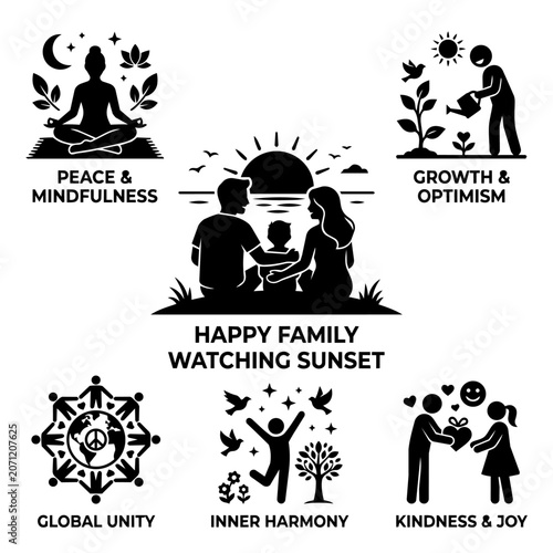 Positive Life Concepts and Human Values Set