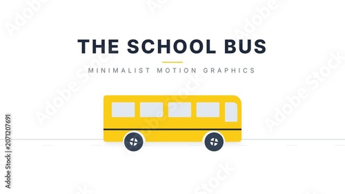 School Bus Minimalist Motion Graphics.