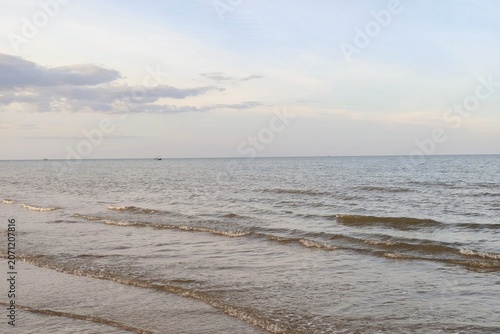 tropical beach and blue sky in nature