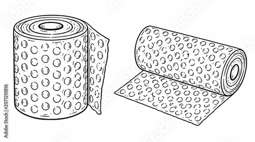 Rolls of perforated paper towels illustration.