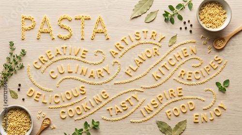 Pasta Alphabet Letters Background Illustration