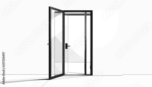 Modern Glass Door Interior Design Element.