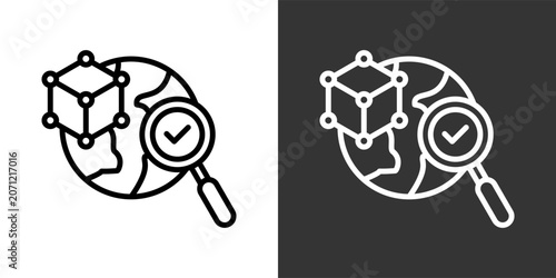 Fotografie Anomaly Black And White Multiple Style Icon Set Collection Pack Vector Illustrat