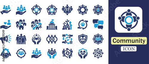 community icons set for website or app design