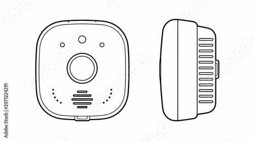 Minimalist Smart Device Design Line Art.