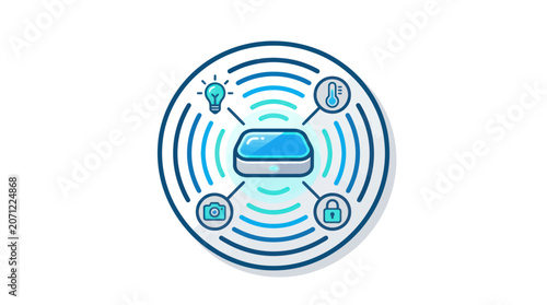 Tablou pe pânză Smart home automation control system device.