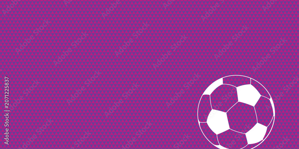 Fototapeta premium Abstract background with seamless geometric pattern. Football theme with sporty soccer ball sign icon. Triangle texture. Vector.