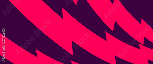 Bild auf Leinwand Abstract dynamic jagged geometric background with pink magenta sharp wavy stripes on dark purple backdrop, trendy energetic vector wallpaper for sports, gaming, and banners