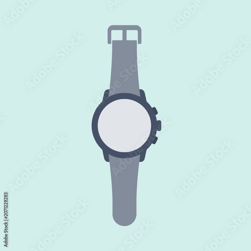 A simple flat illustration of a modern wrist watch design