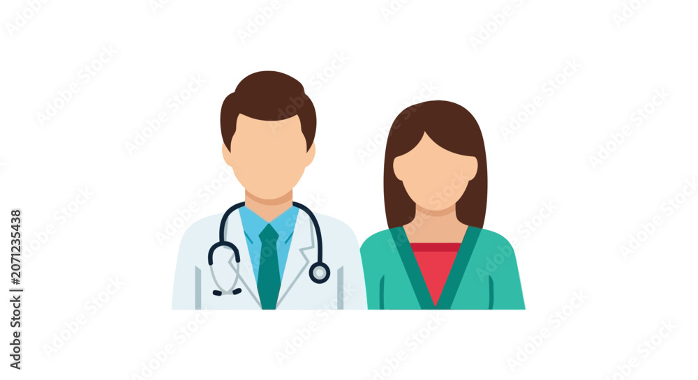 Fototapeta premium Doctor and nurse standing together.