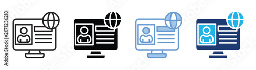 Bild auf Leinwand Online presence icon set multiple style collection