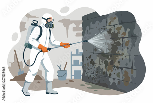 Professional Mold Remediation and Wall Cleaning Service Vector
