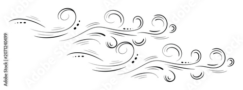 Tableau sur toile Elegant black swirl ornament with dots
