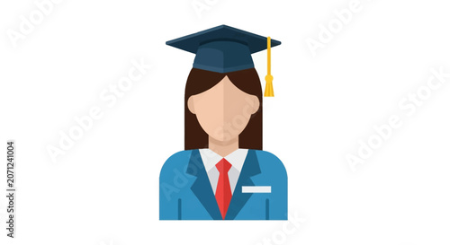 Female Graduate Wearing Academic Attire.
