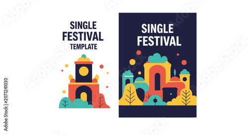 Festival colorful illustration design elements.