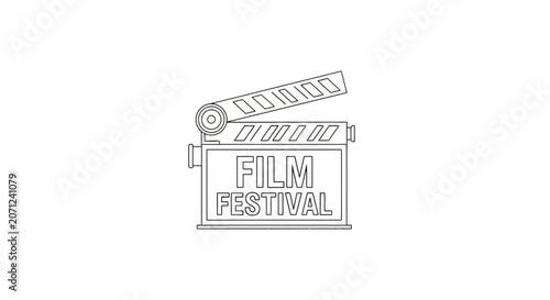 Film festival clapper board icon.