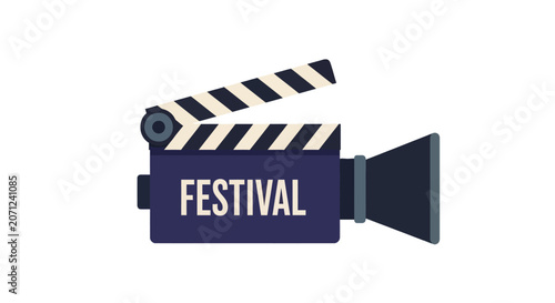 Film clapper board festival icon.