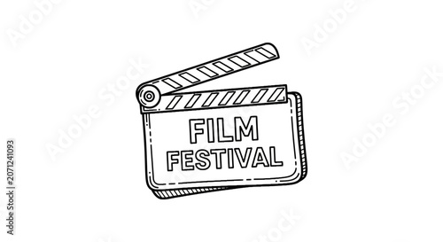 Film festival clapper board icon.