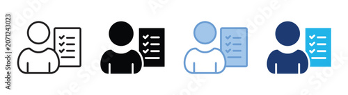 Fotografie Attendance icon set multiple style collection