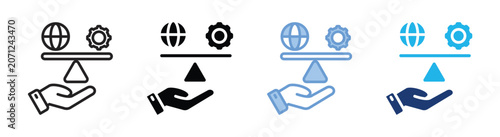 Photos Balance icon set multiple style collection