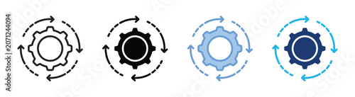 Принти на полотні Process icon set multiple style collection