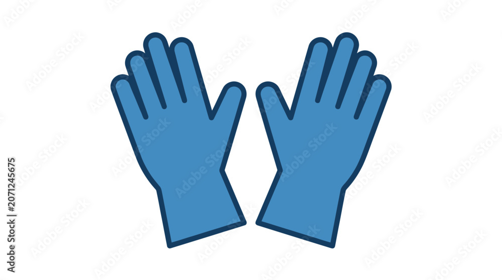Fototapeta premium Blue protective nitrile gloves for medical and hygiene.
