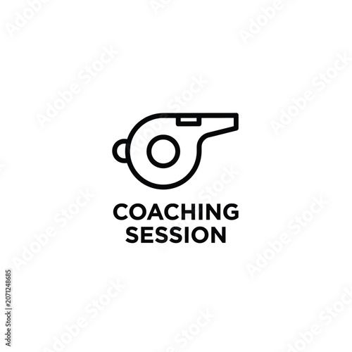 Fotografie Whistle icon with circular body and mouthpiece a flat line graphic on a white ba