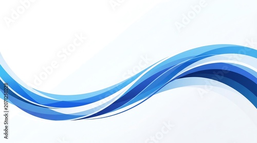Abstract blue flowing wave background featuring smooth elegant liquid motion with soft transparency layers for professional digital presentations